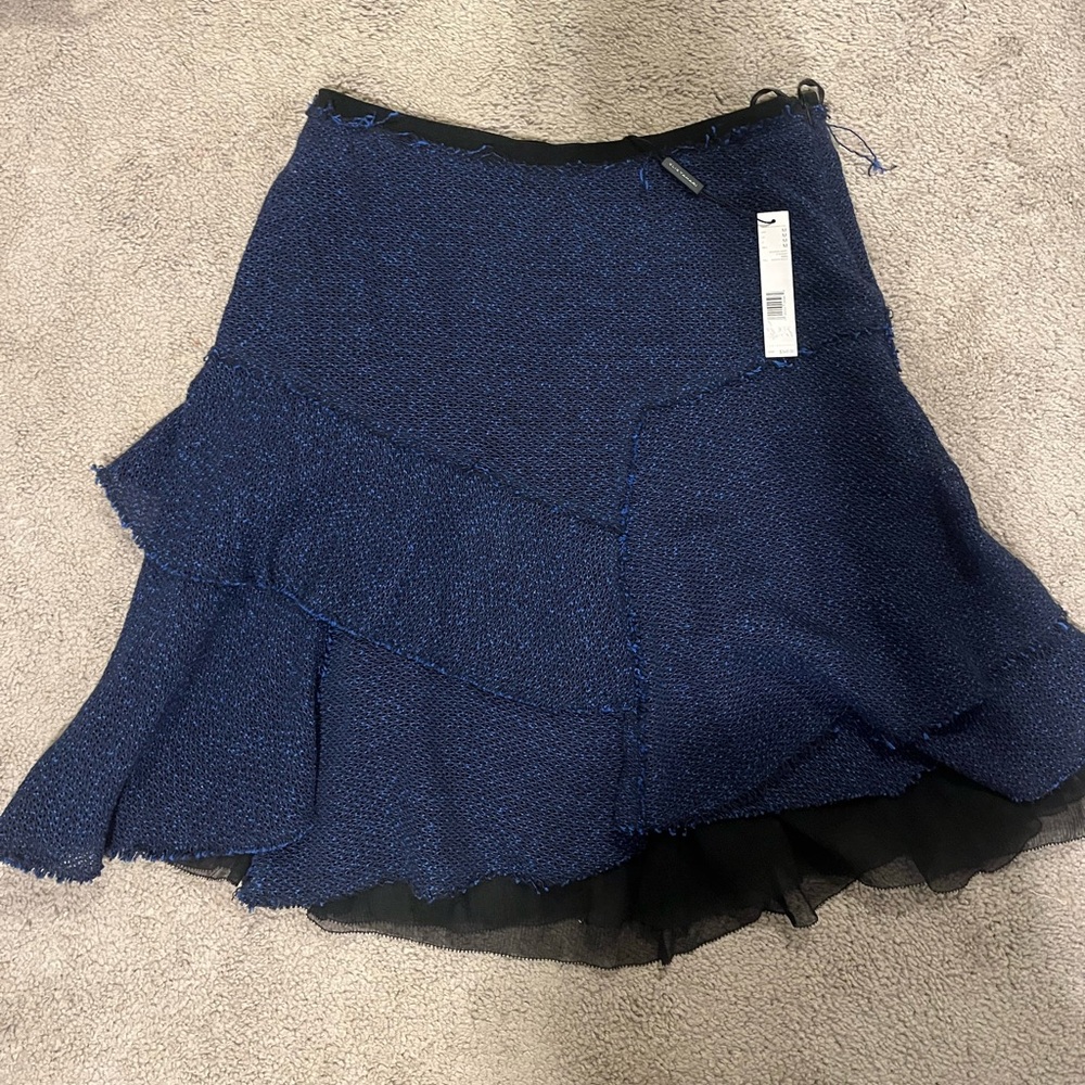 Blue/Black Elie Tahari Woven Skirt